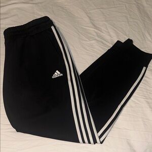 Adidas Women's Black Joggers with White Stripes